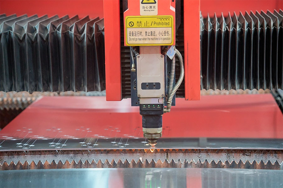Laser cutting equipment in the workshop