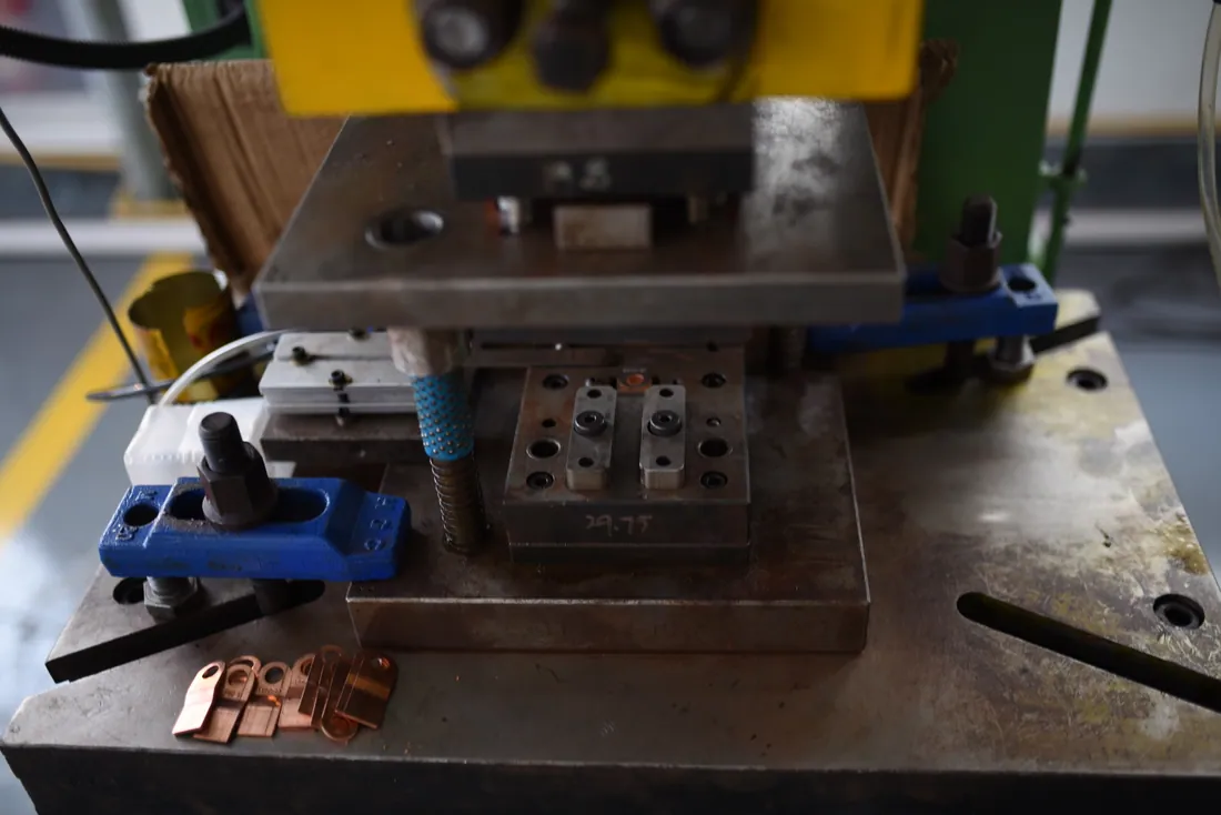 Metalworking equipment in the terminals and fittings production workshop