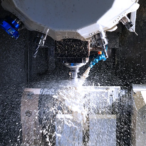 Machining a workpiece with coolant
