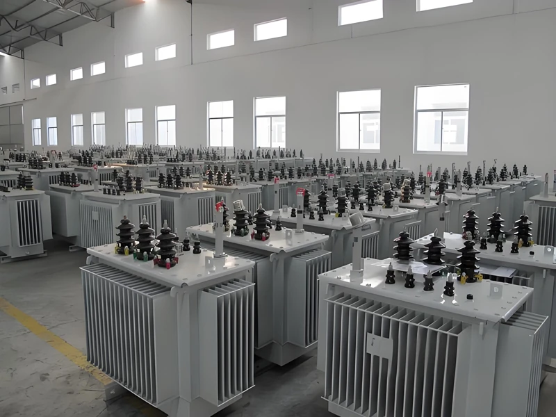 Oil-immersed transformers arranged in the workshop