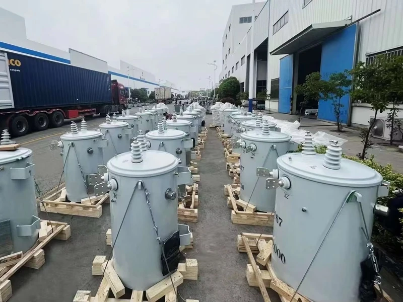 Pallet-mounted transformer units in the dispatch area