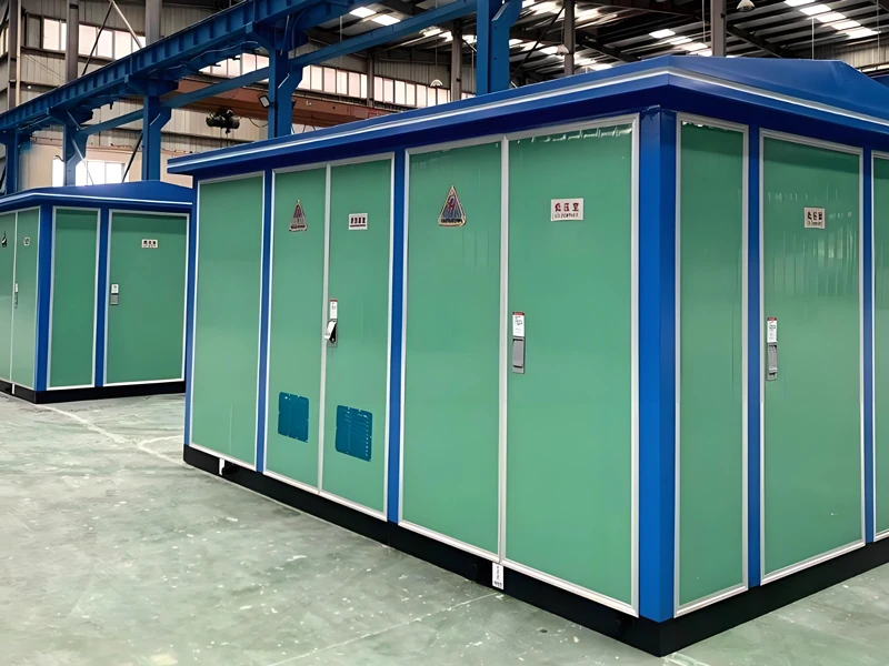 Prefabricated substation enclosure in the workshop