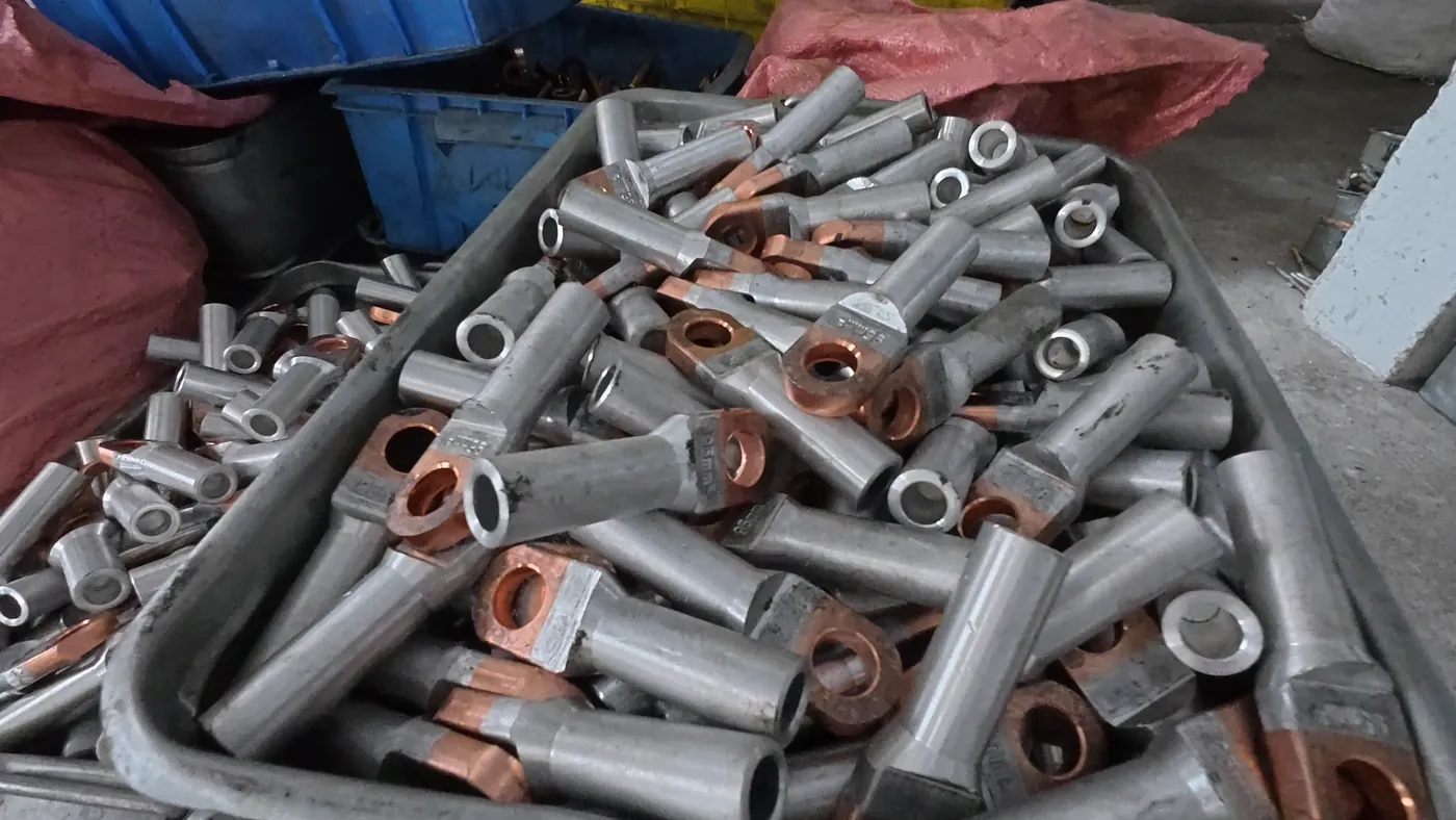 Metal terminal components after forming and before finishing