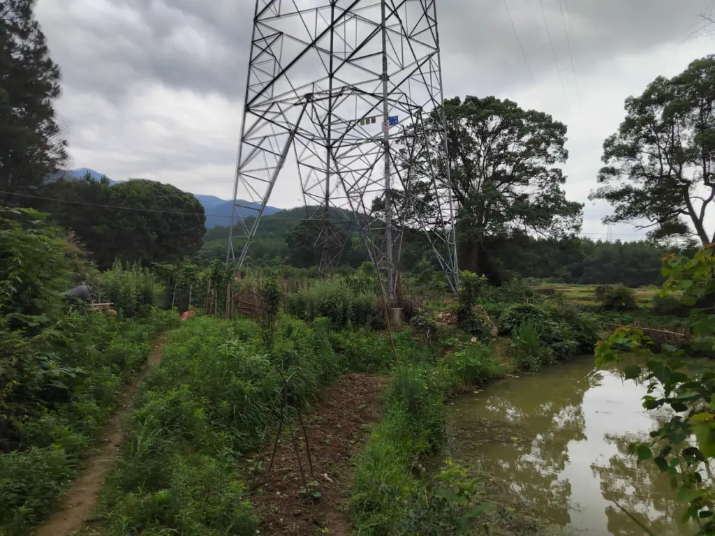 110kV transmission towers and outgoing-line works recorded near Ji'an Tianyu substation