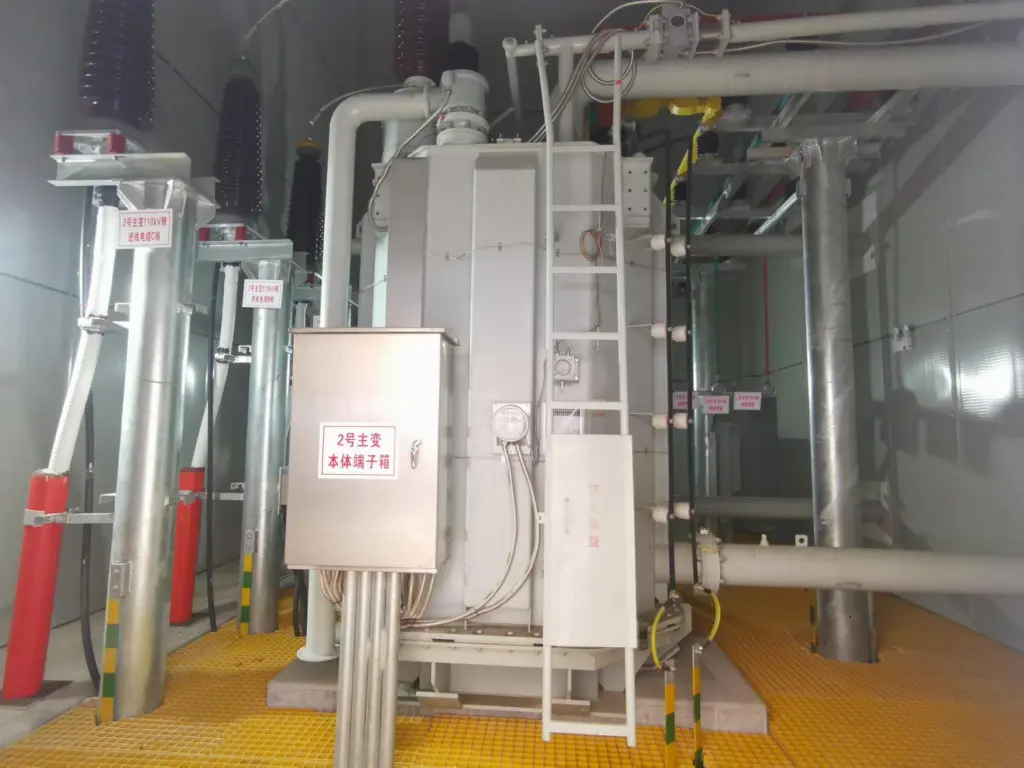 Indoor transformer equipment at the Jiuzhou Yunfei 110kV substation in Nanchang