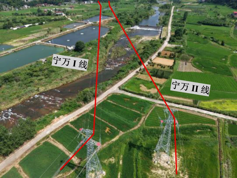 Ningwan I and II line routes across the Shatian River