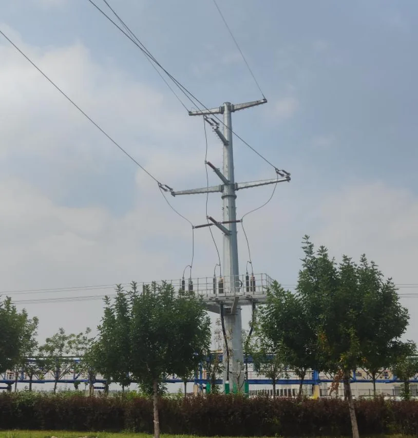 110 kV steel-pole line connection
