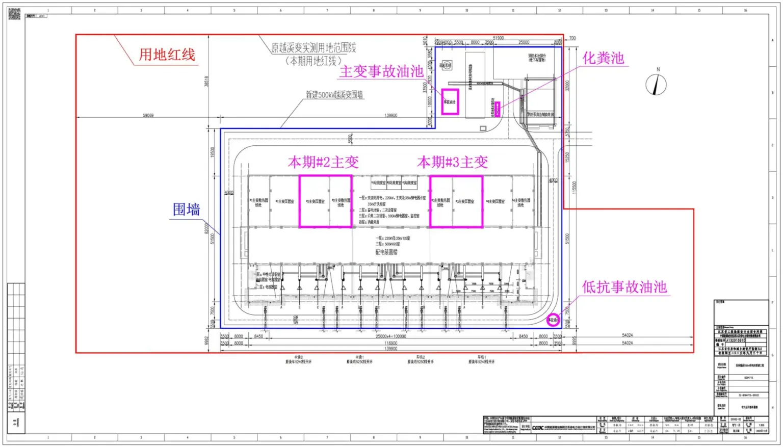 Yuexi station layout and the installed main-transformer positions