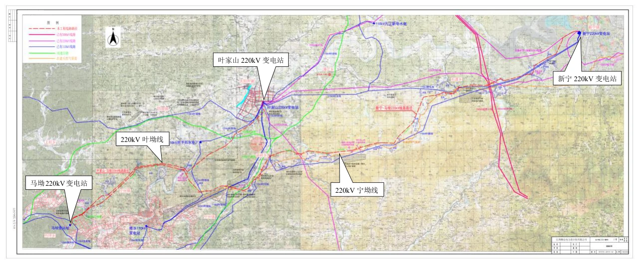 Completed Yeao and Ningao 220 kV transmission line routes