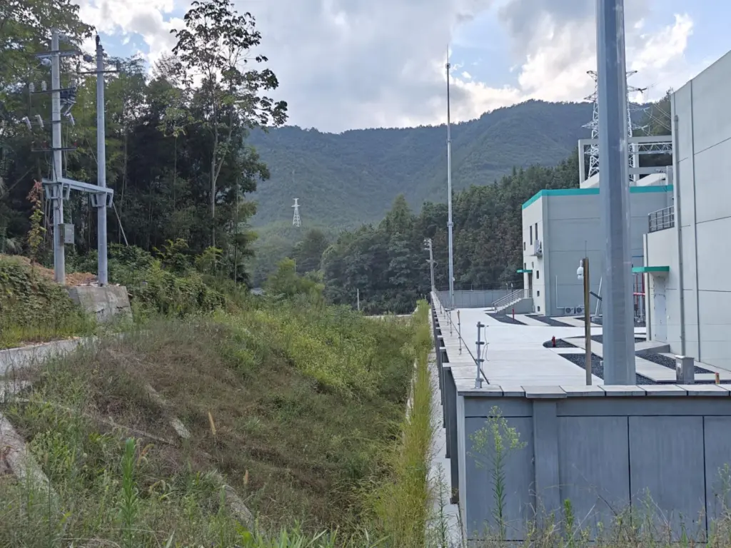 Station equipment along the south side of Maao substation