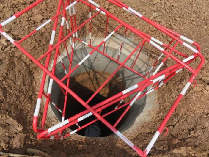 Foundation construction along the 500 kV line