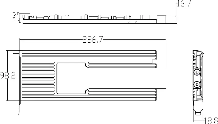 RTX 4090 GPU Liquid Cooling Module — dimension drawing